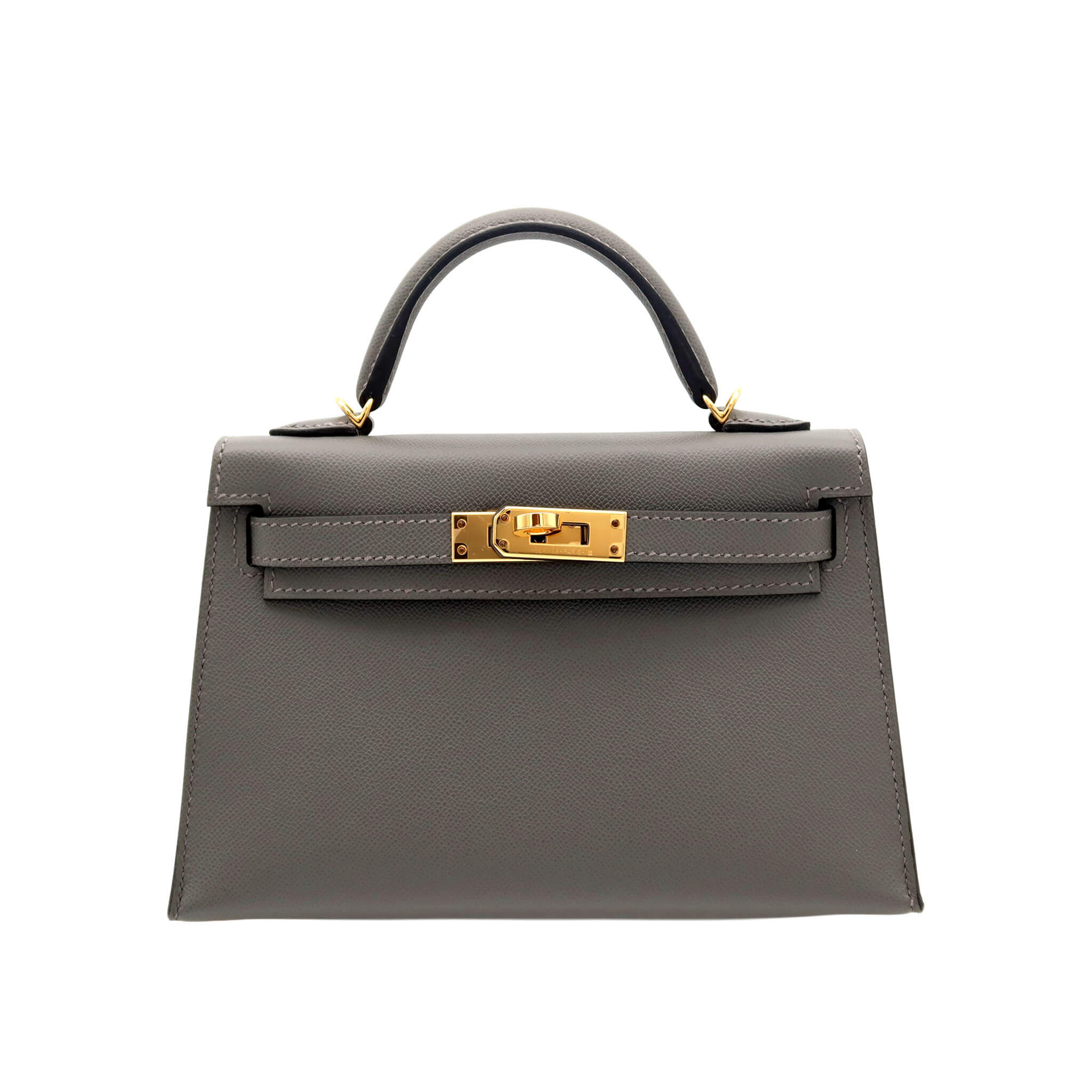 エルメス スキッパー ショートスリーブ グレー HERMES エルメス ミニケリー ドゥ グリメイヤー エプソン ゴールド金具