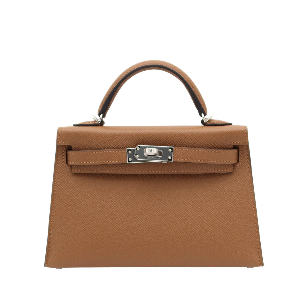 HERMES エルメス ミニケリー ドゥ ゴールド エプソン シルバー金具 K刻印