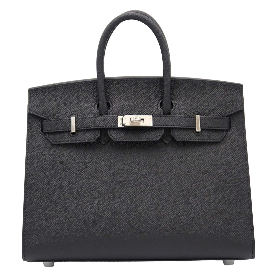 HERMÈS エルメス バーキン25 セリエ ブラック エプソン シルバー金具 W刻印