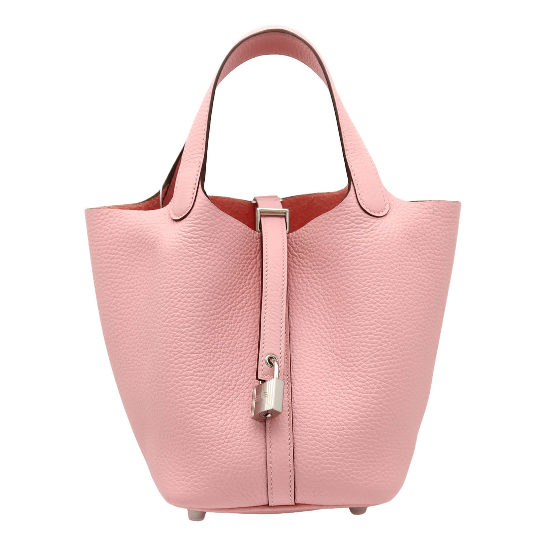 HERMÈS エルメス ピコタンロック18 ローズサクラ トリヨンクレマンス シルバー金具 W刻印