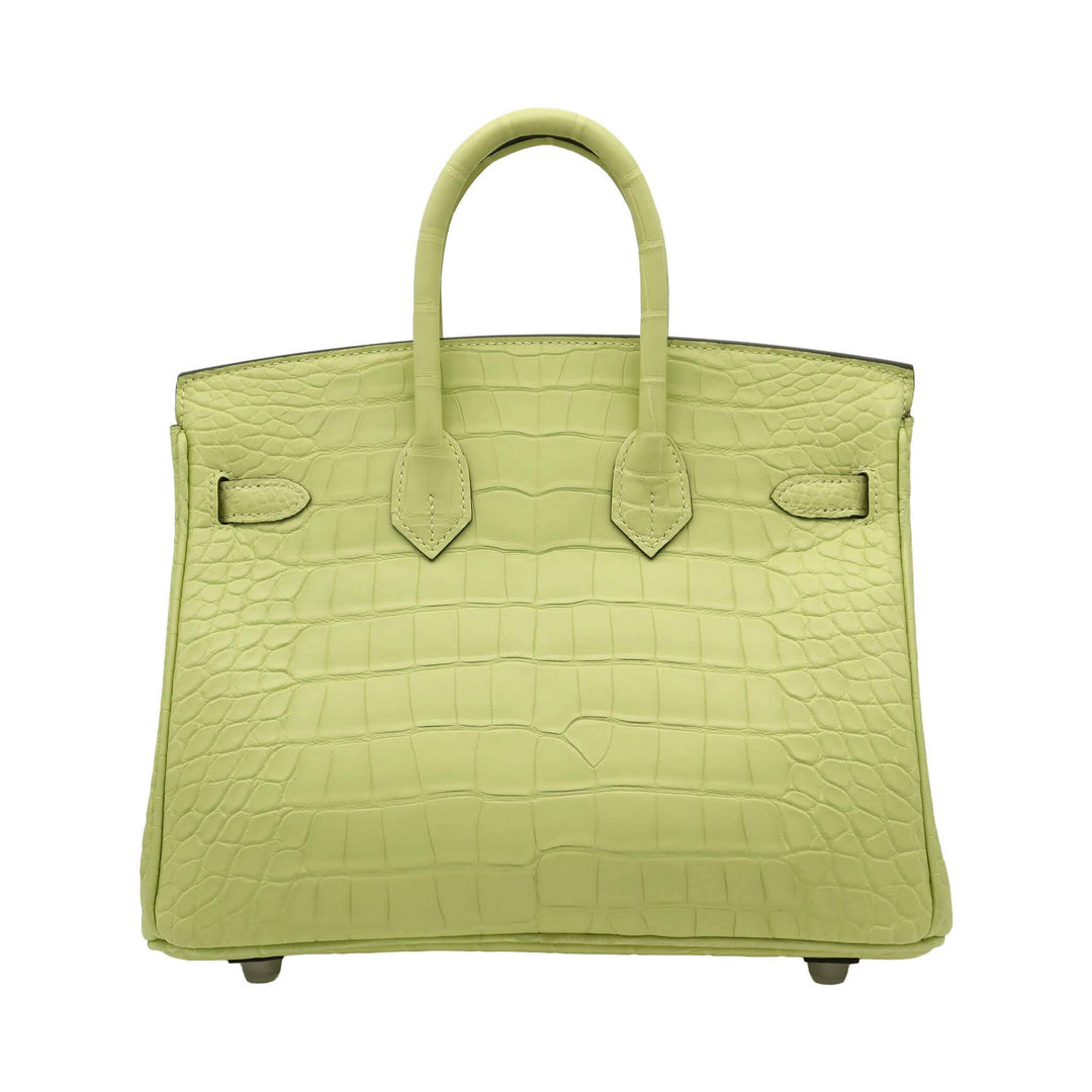 HERMES  エルメス　バーキン25　ジョーヌブルジョン　アリゲーターマット　シルバー金具　U刻印
