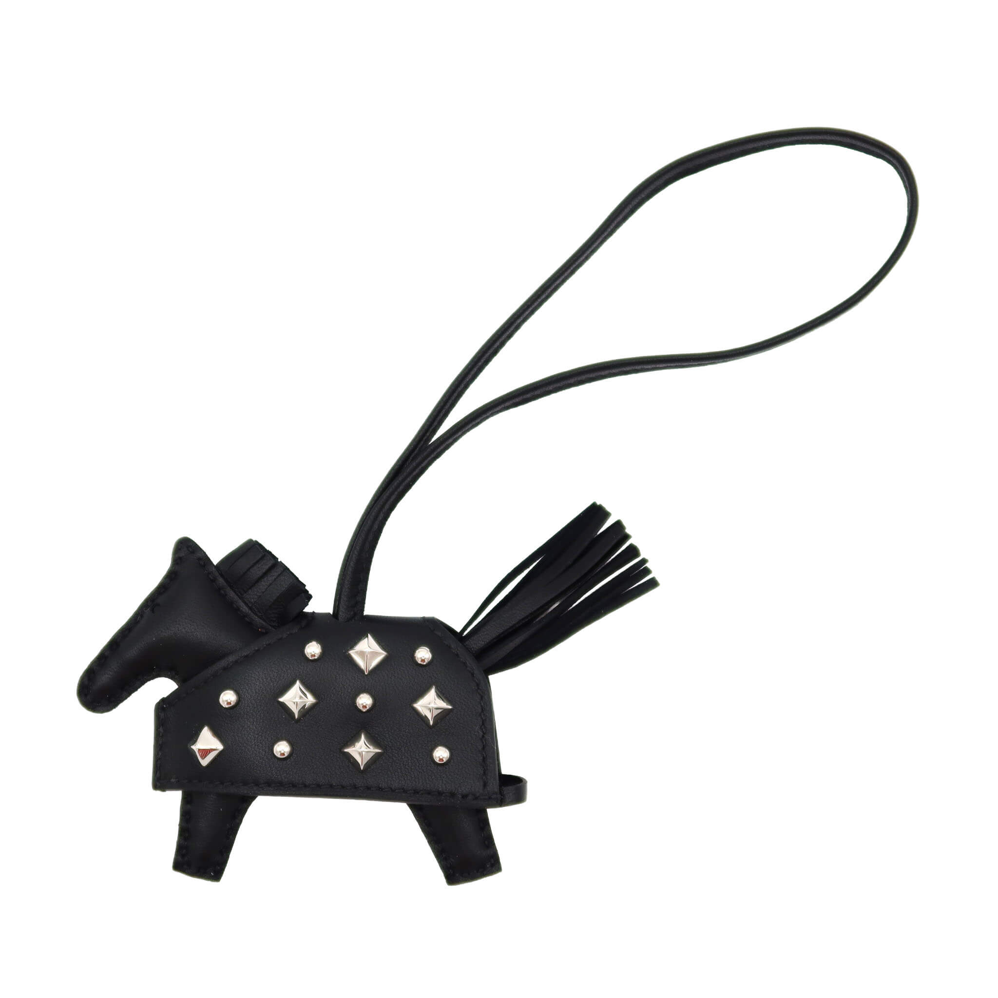 HERMES エルメス バッグチャーム ロデオ ロベオ ロック PM スタッズ 黒