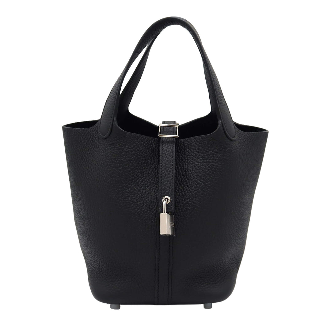 HERMES エルメス   ピコタンロック18　ブラック　トリヨンクレマンス　シルバー金具　W刻印 - GINZA CELIA