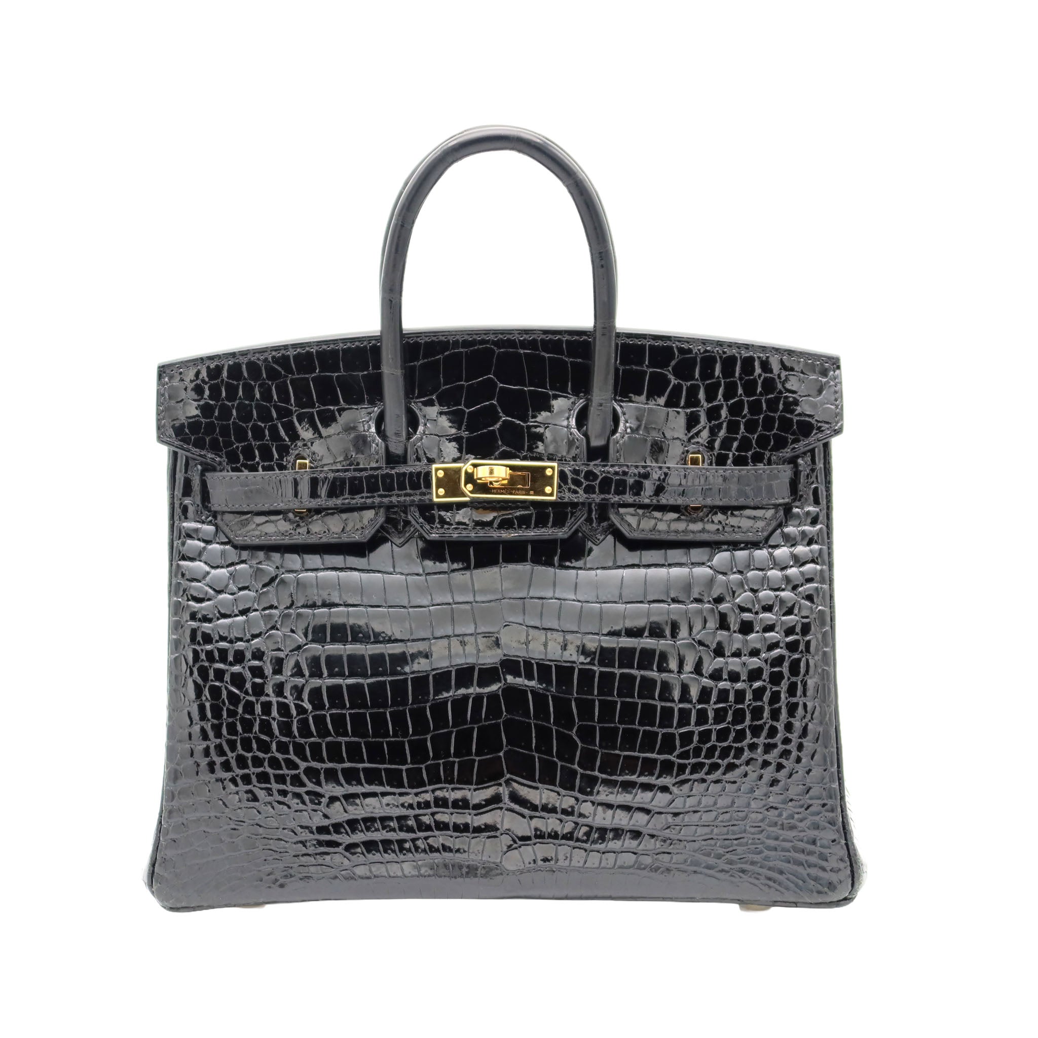 HERMES エルメス バーキン 25 ブラック ポロサスシャイン ゴールド金具