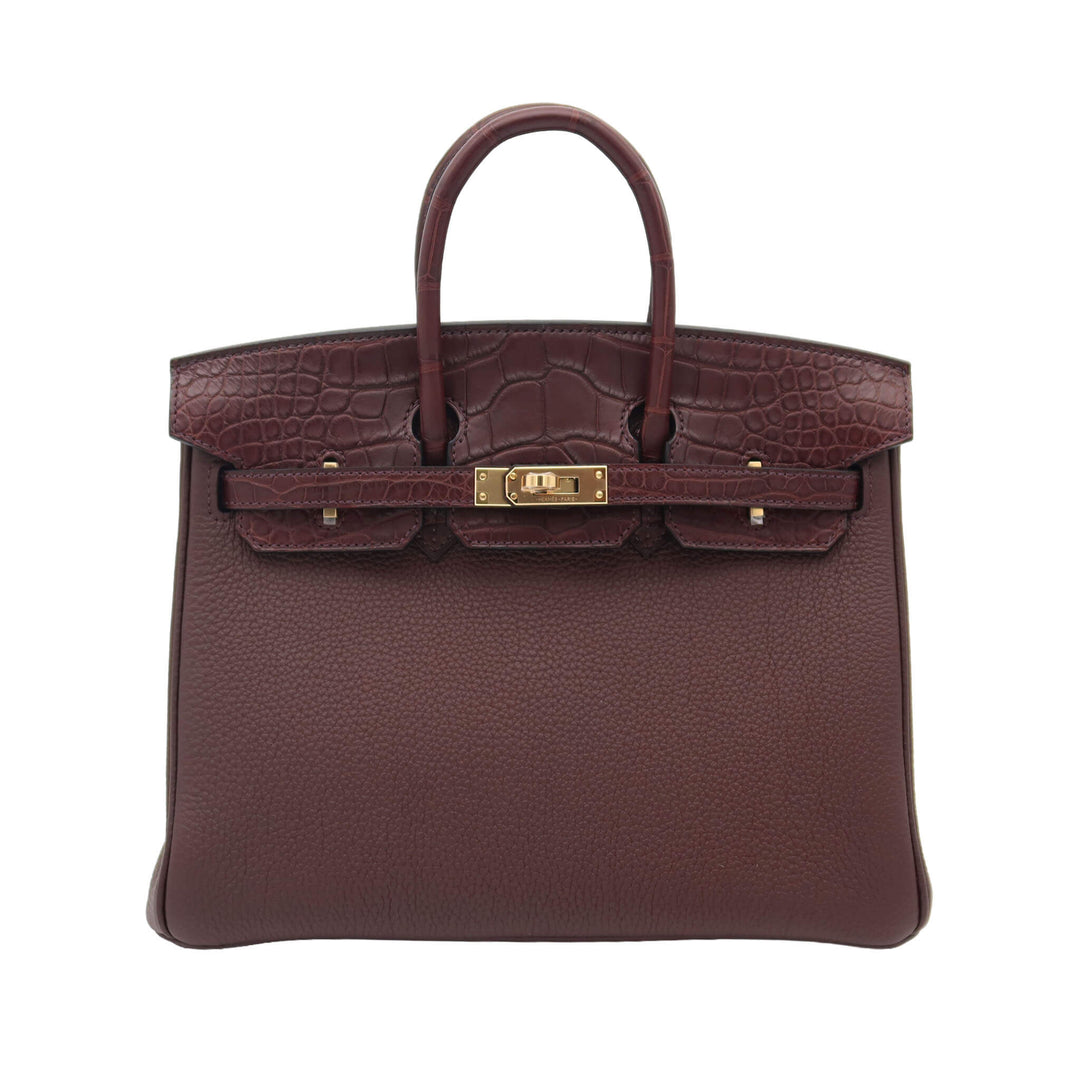 HERMES  エルメス  バーキン 25 タッチ  ルージュセリエ  トゴ  アリゲーターマット  ゴールド金具  B 刻印 - GINZA CELIA