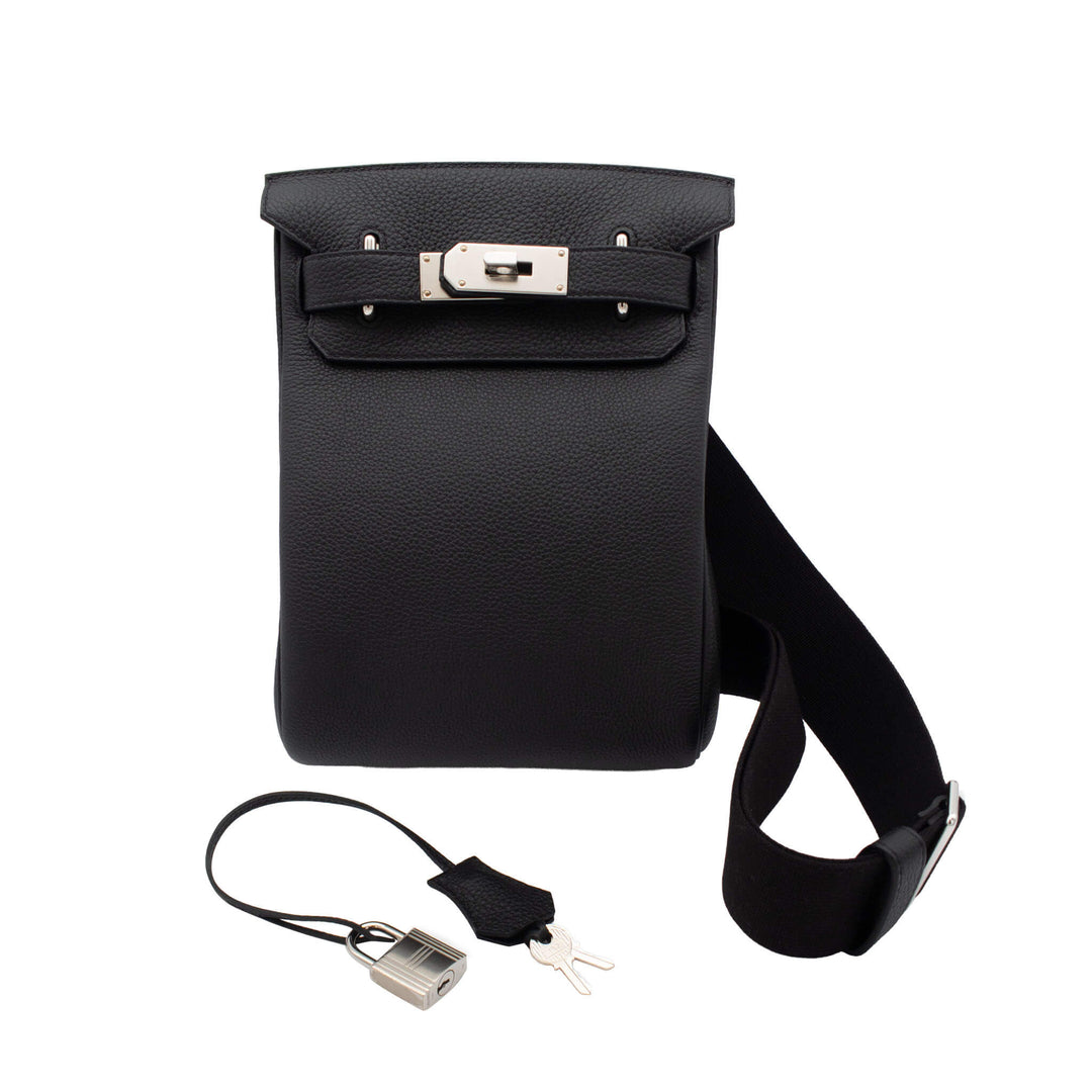 HERMES エルメス ケリーアッカド PM ブラック トゴ シルバー金具 G刻印 - GINZA CELIA