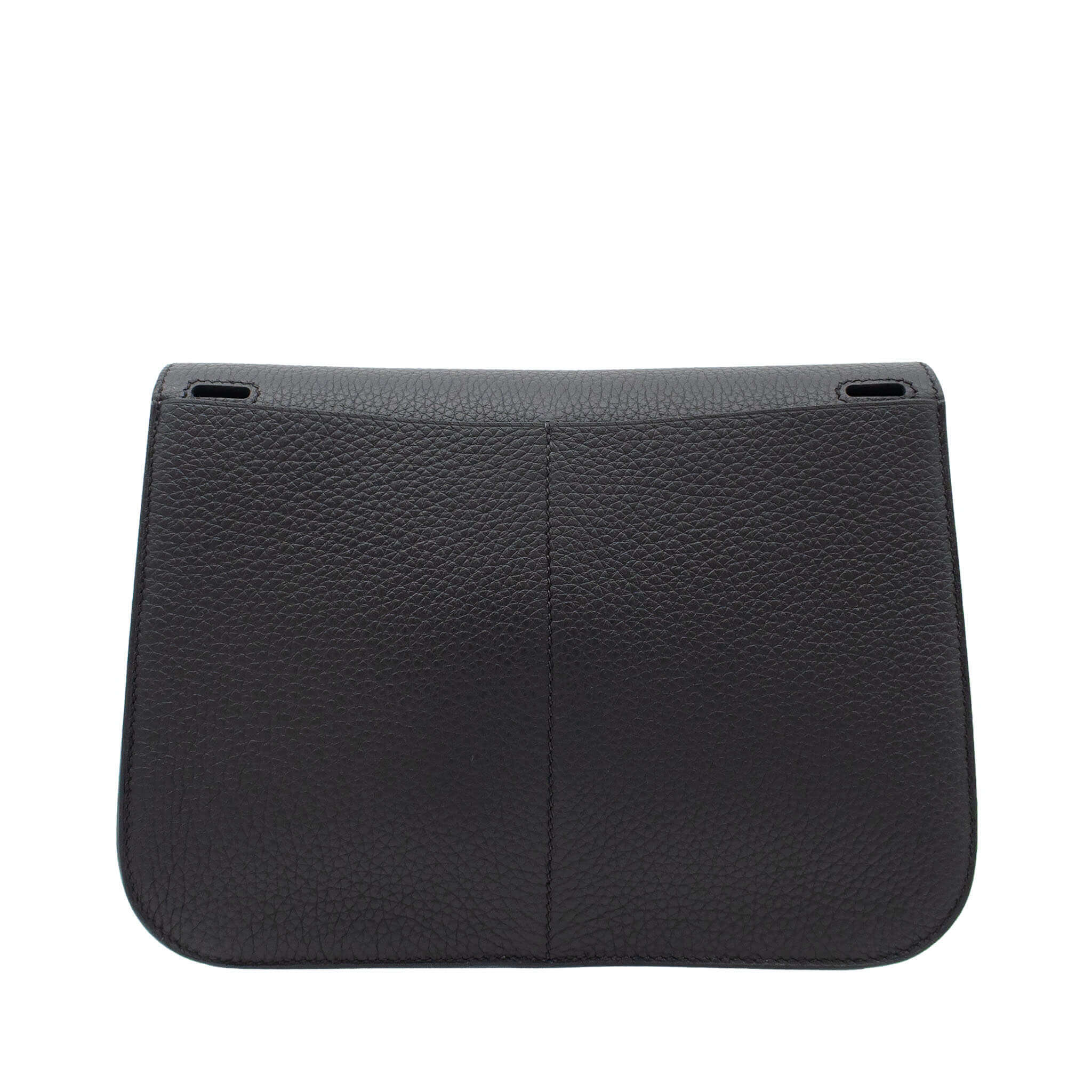 HERMÈS Halzan 25 Black Clemence Palladium Hardware (PHW) Stamp G