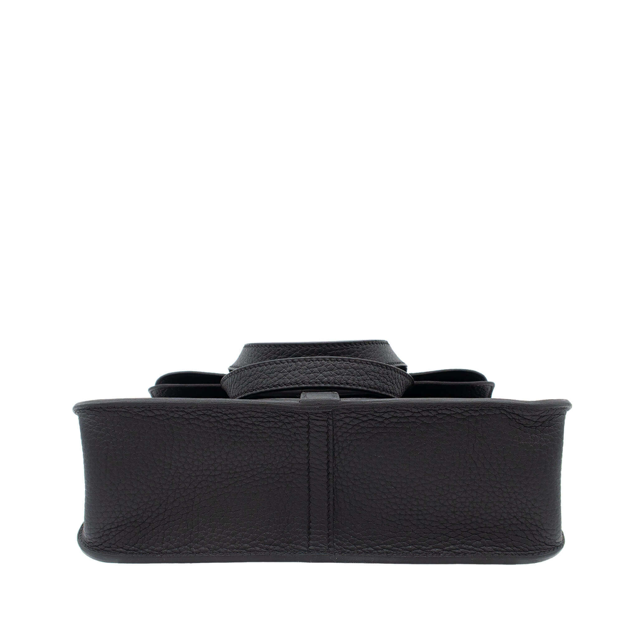 HERMÈS Halzan 25 Black Clemence Palladium Hardware (PHW) Stamp G