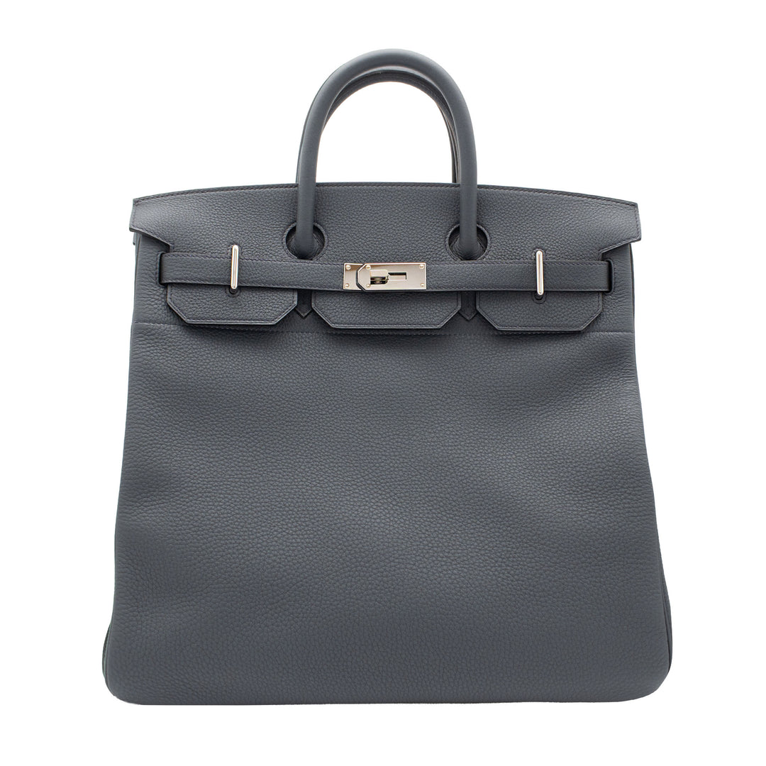 HERMÈS Haut à Courroies HAC 40 Gris Misty Togo Palladium Hardware (PHW) Stamp W