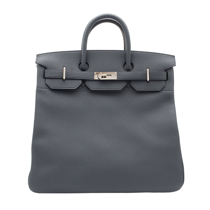 HERMÈS Haut à Courroies HAC 40 Gris Misty Togo Palladium Hardware (PHW) Stamp W