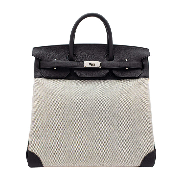 HERMES エルメス オータクロア40 ブラック トワル/トゴ シルバー金具 K刻印 - GINZA CELIA