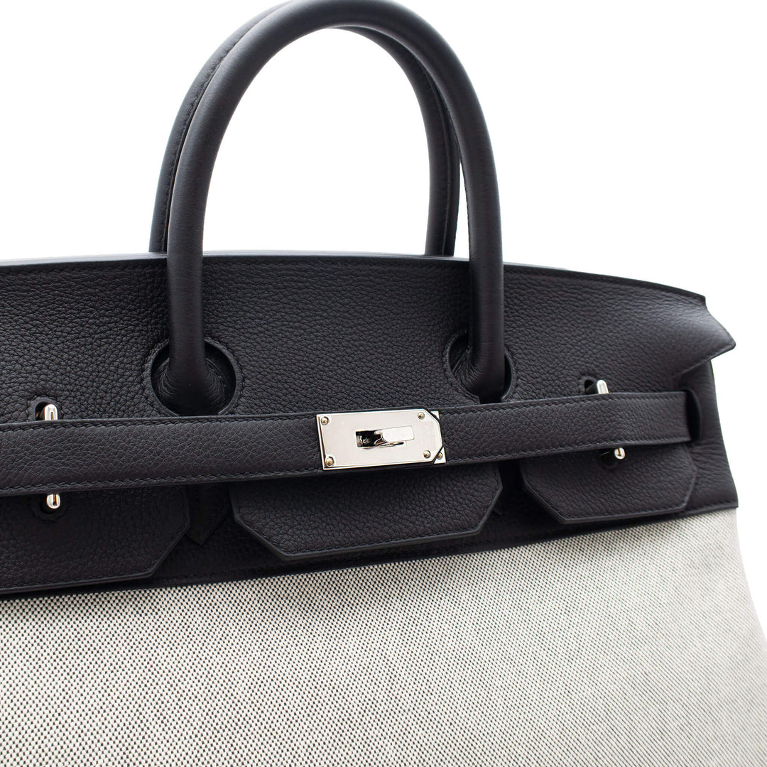 HERMES エルメス オータクロア40 ブラック トワル/トゴ シルバー金具 K刻印 - GINZA CELIA