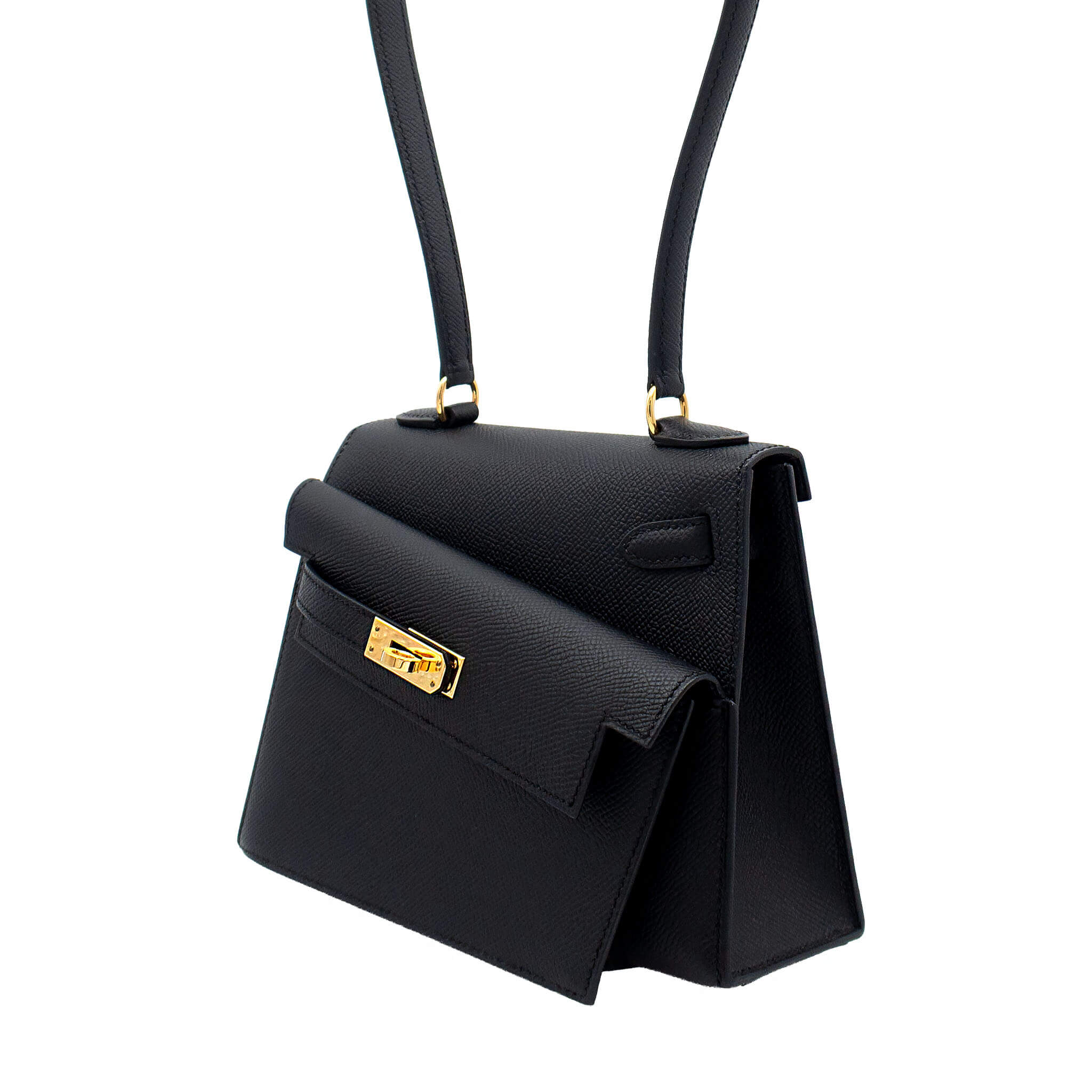 HERMES エルメス ケリー無秩序 ブラック エプソン ゴールド金具 U刻印