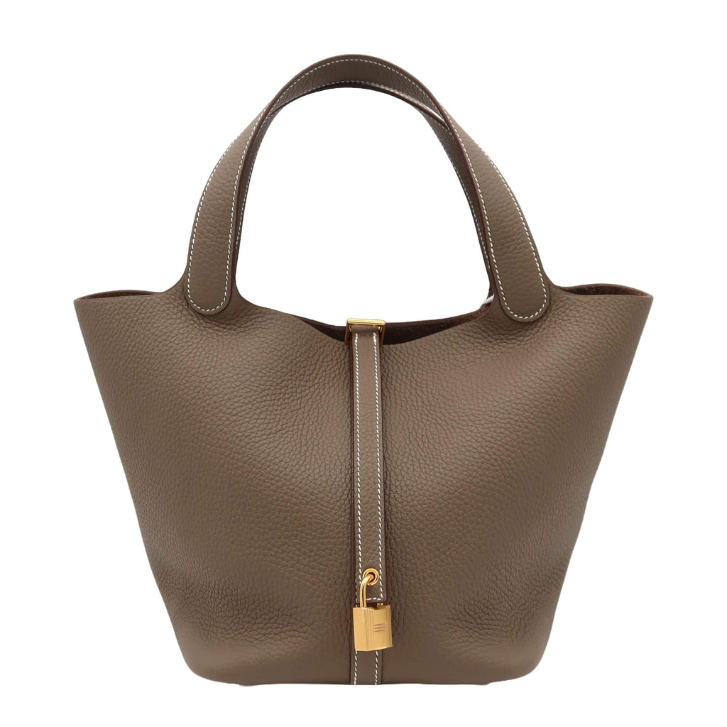 エルメス ピコタンロック PM 18 トリヨン エトゥープ ＆ゴールド金具 Z刻印２０２１年　HERMES　ピコタン エルメス ピコタンロック PM 18 トリヨン エトゥープ ＆ゴールド金具 Z