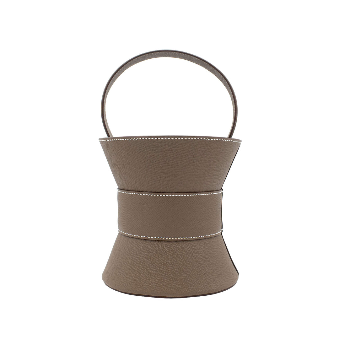 HERMÈS Medor Mini Etoupe Epsom Palladium Hardware (PHW) Stamp W