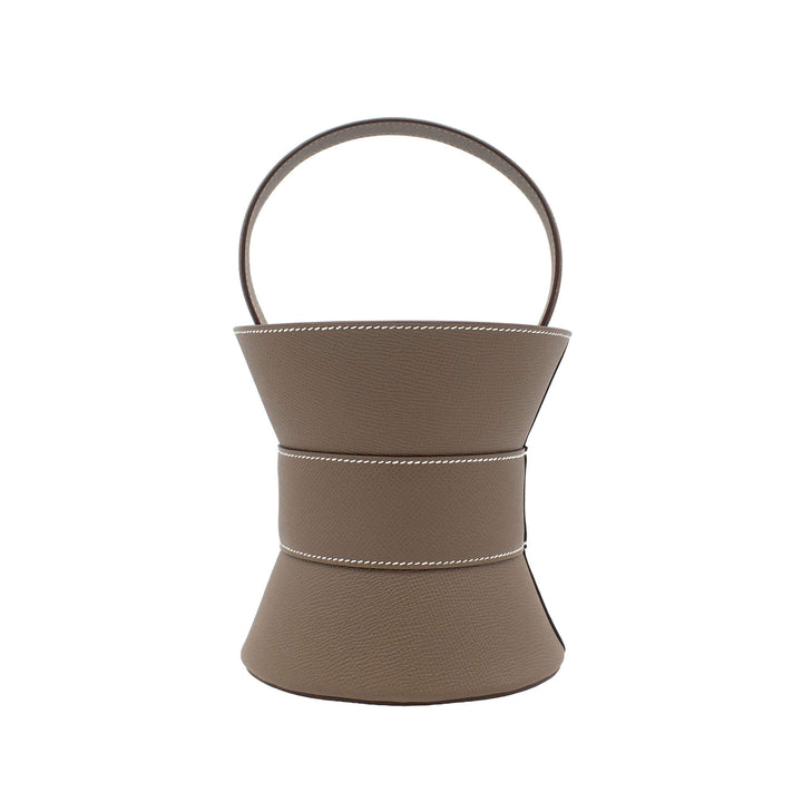 HERMÈS Medor Mini Etoupe Epsom Palladium Hardware (PHW) Stamp W
