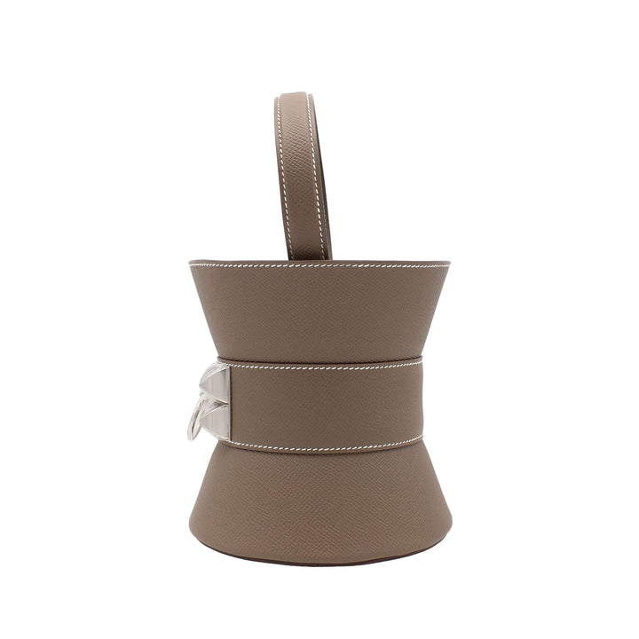 HERMÈS Medor Mini Etoupe Epsom Palladium Hardware (PHW) Stamp W