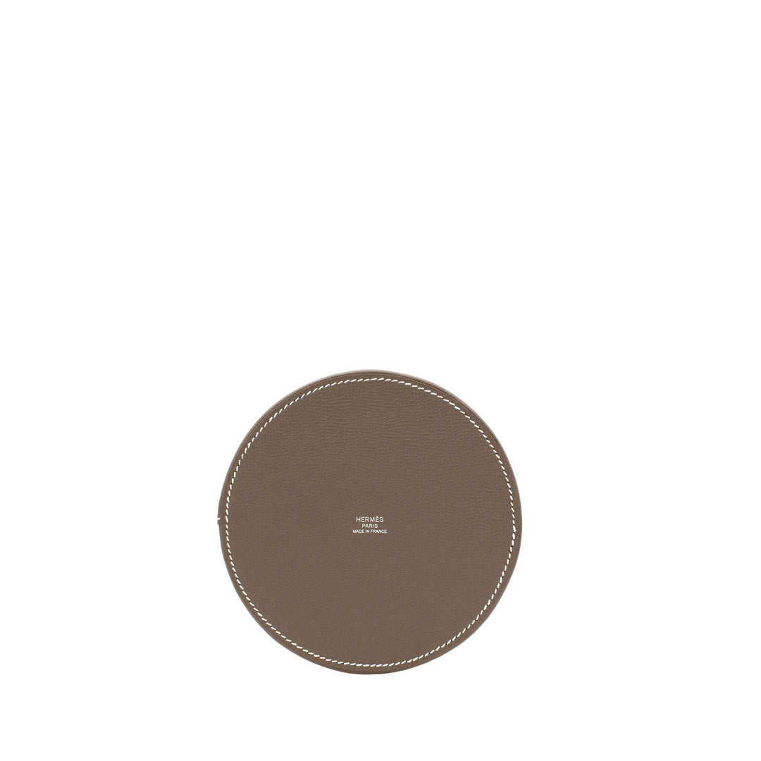 HERMÈS Medor Mini Etoupe Epsom Palladium Hardware (PHW) Stamp W