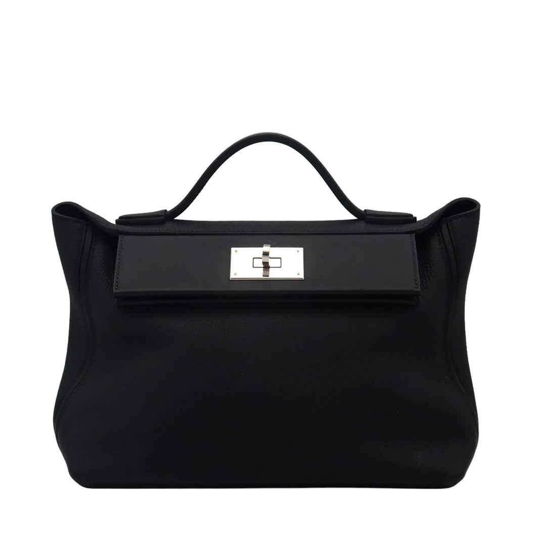 HERMES  エルメス  2424  ブラック  エバーカラー  シルバー金具  W 刻印 - GINZA CELIA