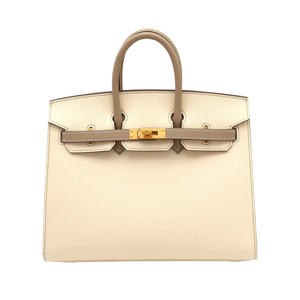 HERMÈS Birkin 25 SPO Nata / Trench Epsom Brushed Gold Hardware Stamp Z