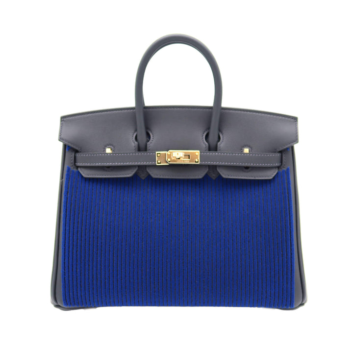 HERMES  エルメス  バーキン 25  コートアコート  ギャバン  ブルーサフィール  スイフト  タフタージュ  シャンパンゴールド金具  B 刻印