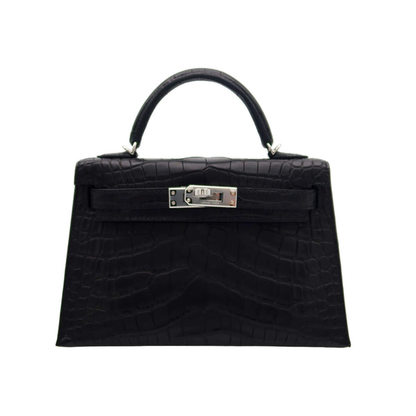 HERMES エルメス ミニケリー ドゥ SPO ブラック アリゲーターマット