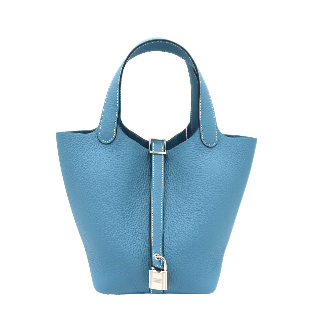 HERMES  エルメス  ピコタンロック 18  ニューブルージーン  トリヨンクレマンス  シルバー金具  K 刻印 - GINZA CELIA