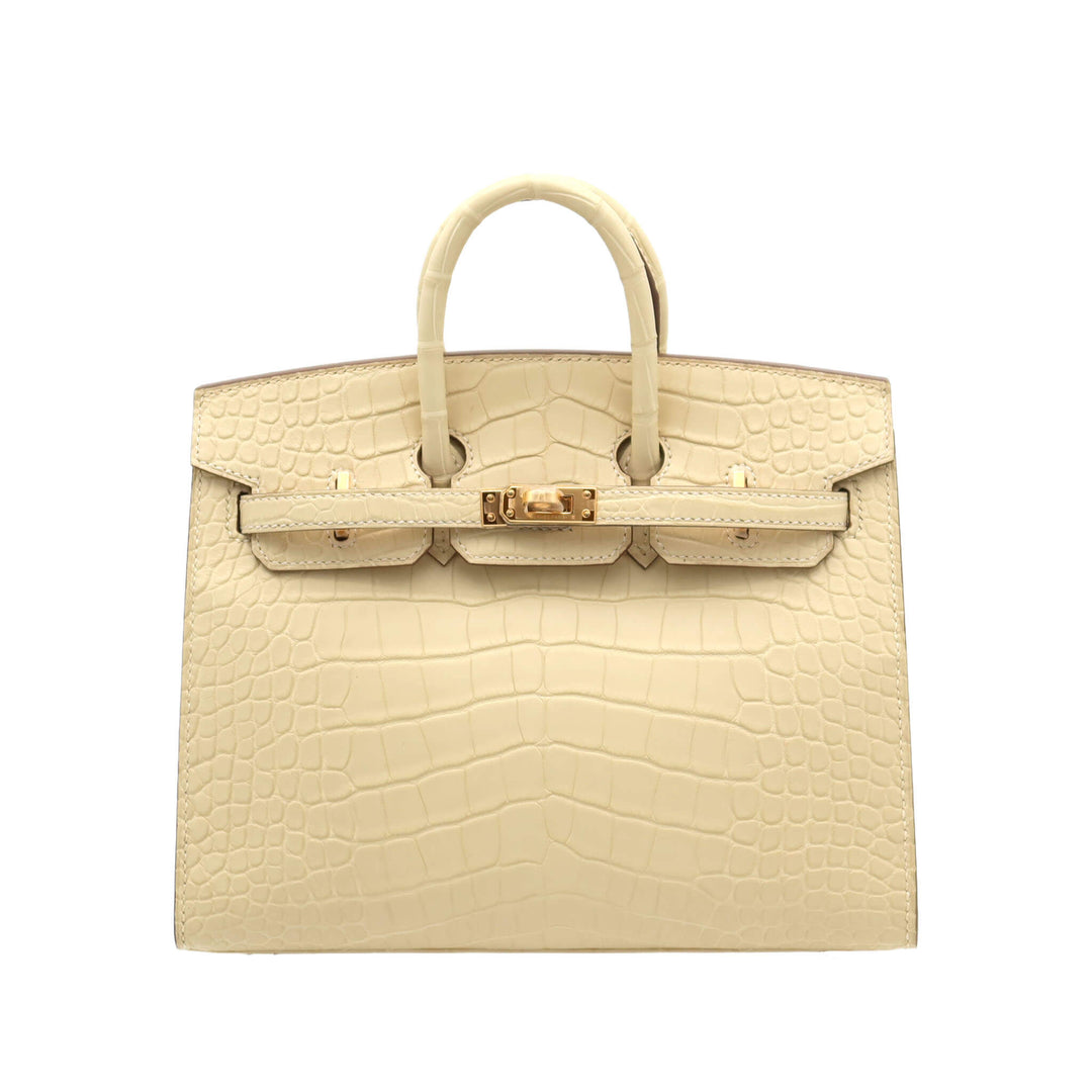 HERMES  エルメス  バーキン20 　バニラ 　アリゲーターマット　 ゴールド金具　 B刻印