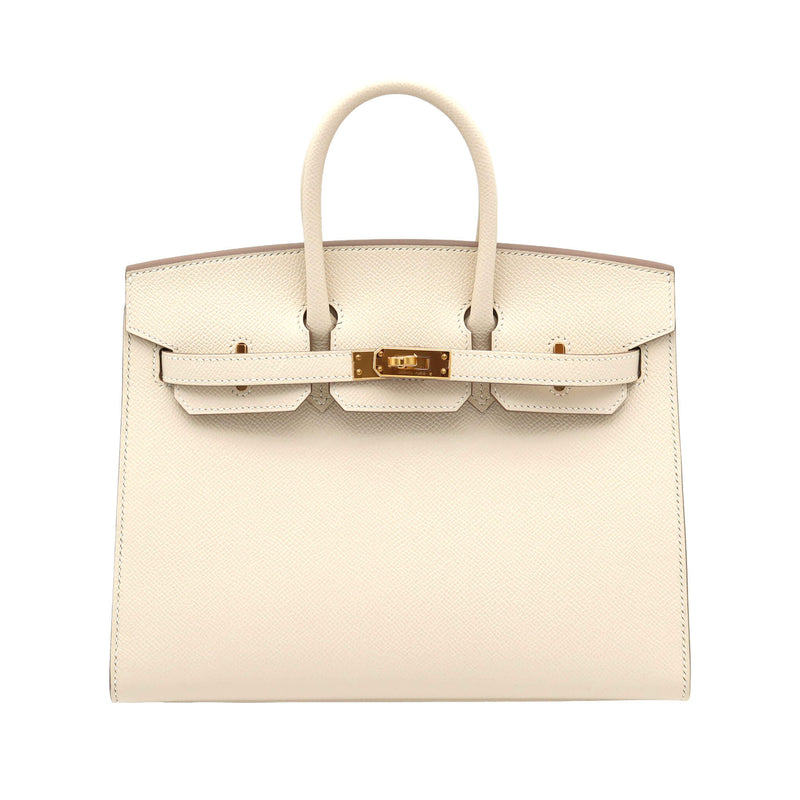 Hermès Birkin 25 Sellier in Craie Epsom leather with gold hardware, unused, at Ginza Celia