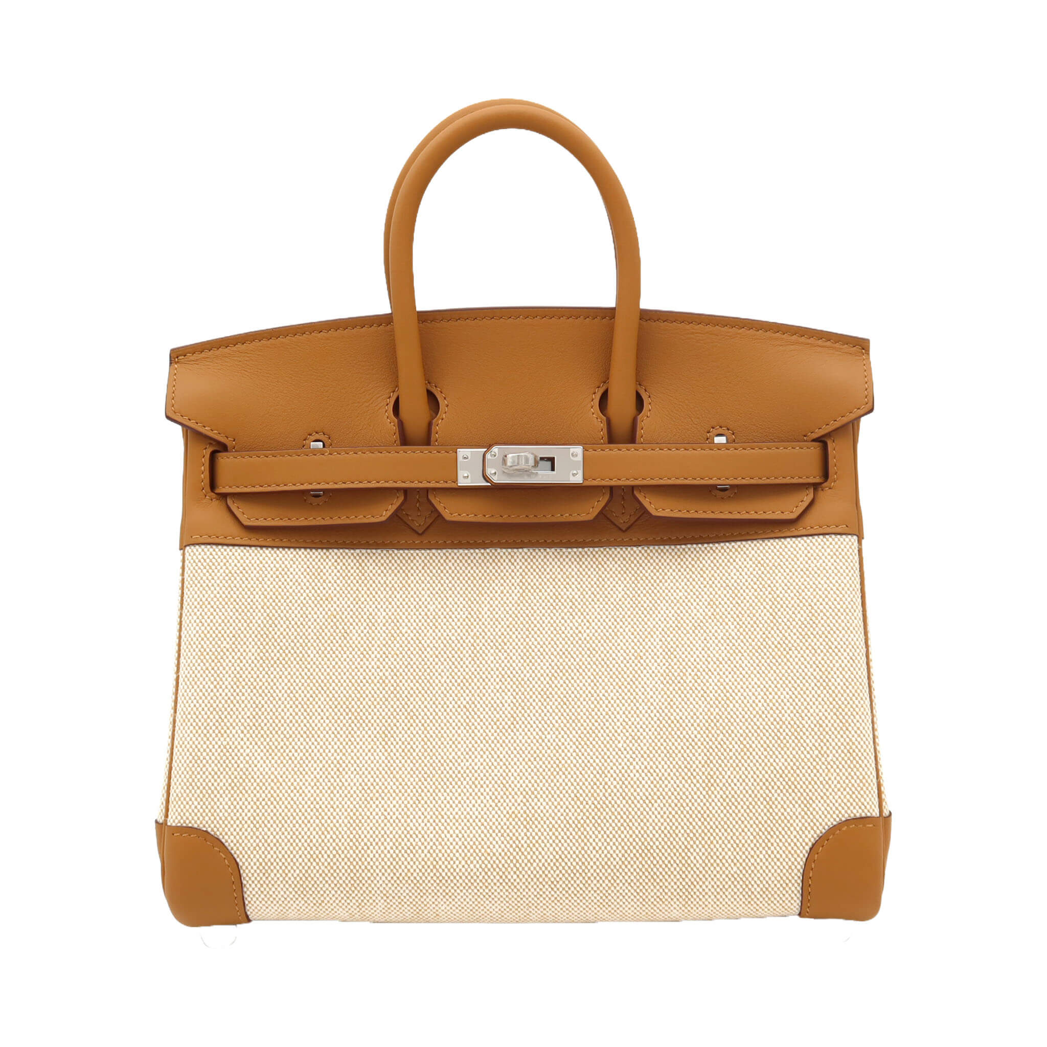 HERMES エルメス バーキン25 セサミ トワルアッシュ/スイフト シルバー