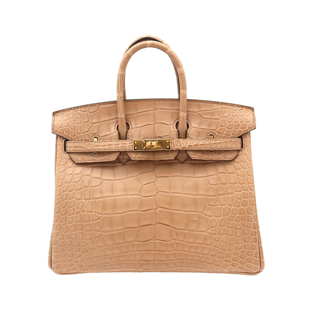 HERMES  エルメス  バーキン 25  チャイ  アリゲーターマット  ゴールド金具  K 刻印 - GINZA CELIA