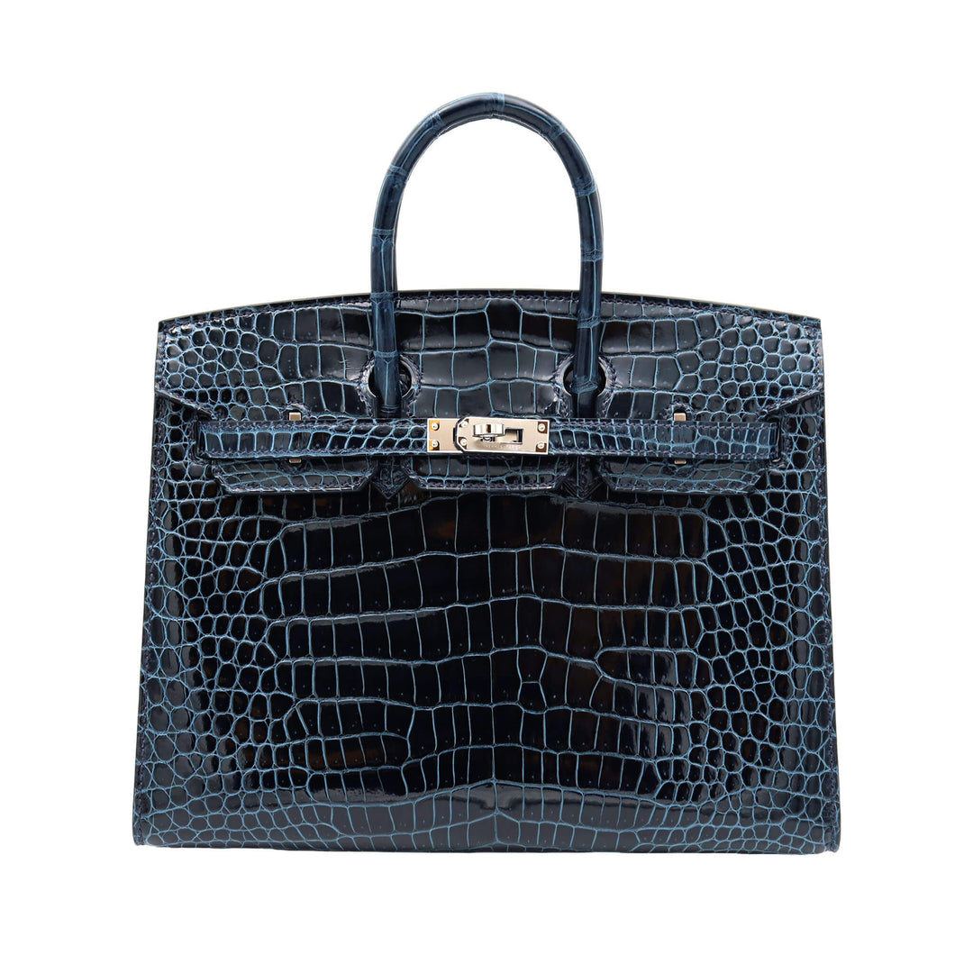 HERMES エルメス バーキン25 セリエ ブルーバルト ポロサスシャイン シルバー金具 U刻印