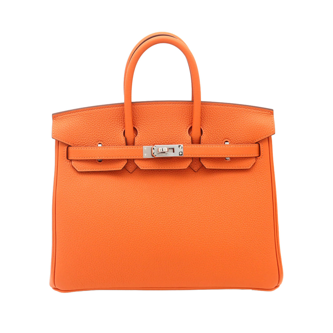 HERMES  エルメス  バーキン 25  オレンジ  トゴ  シルバー金具  K 刻印 - GINZA CELIA