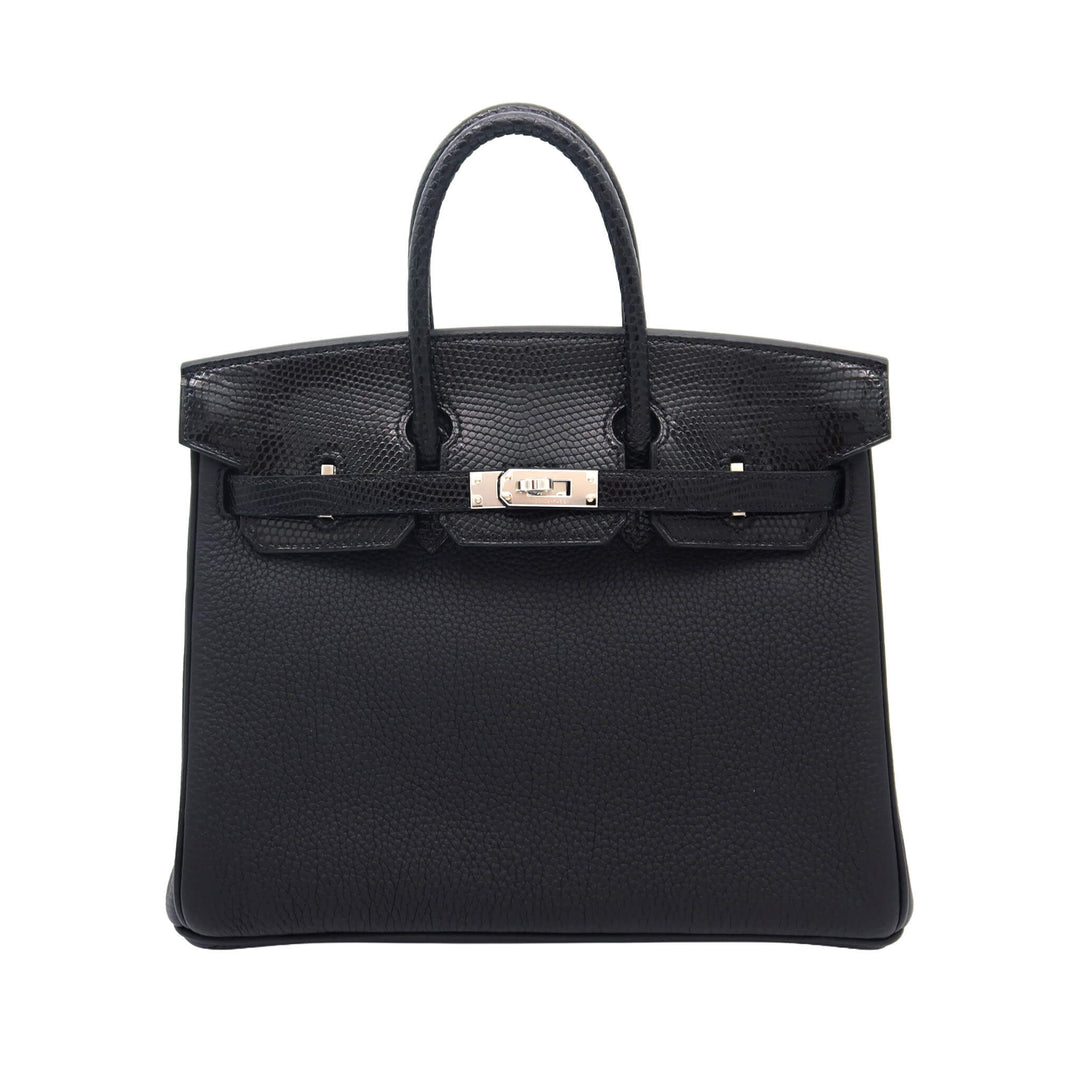 HERMES  エルメス  バーキン 25  タッチ  ブラック  リザード トゴ  シルバー金具  B 刻印 - GINZA CELIA