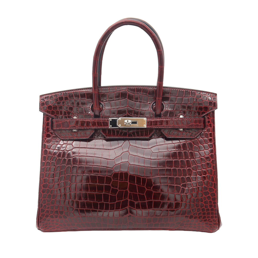 HERMES  エルメス  バーキン 30  ブルゴーニュ  ポロサスシャイン  シルバー金具  T 刻印 - GINZA CELIA