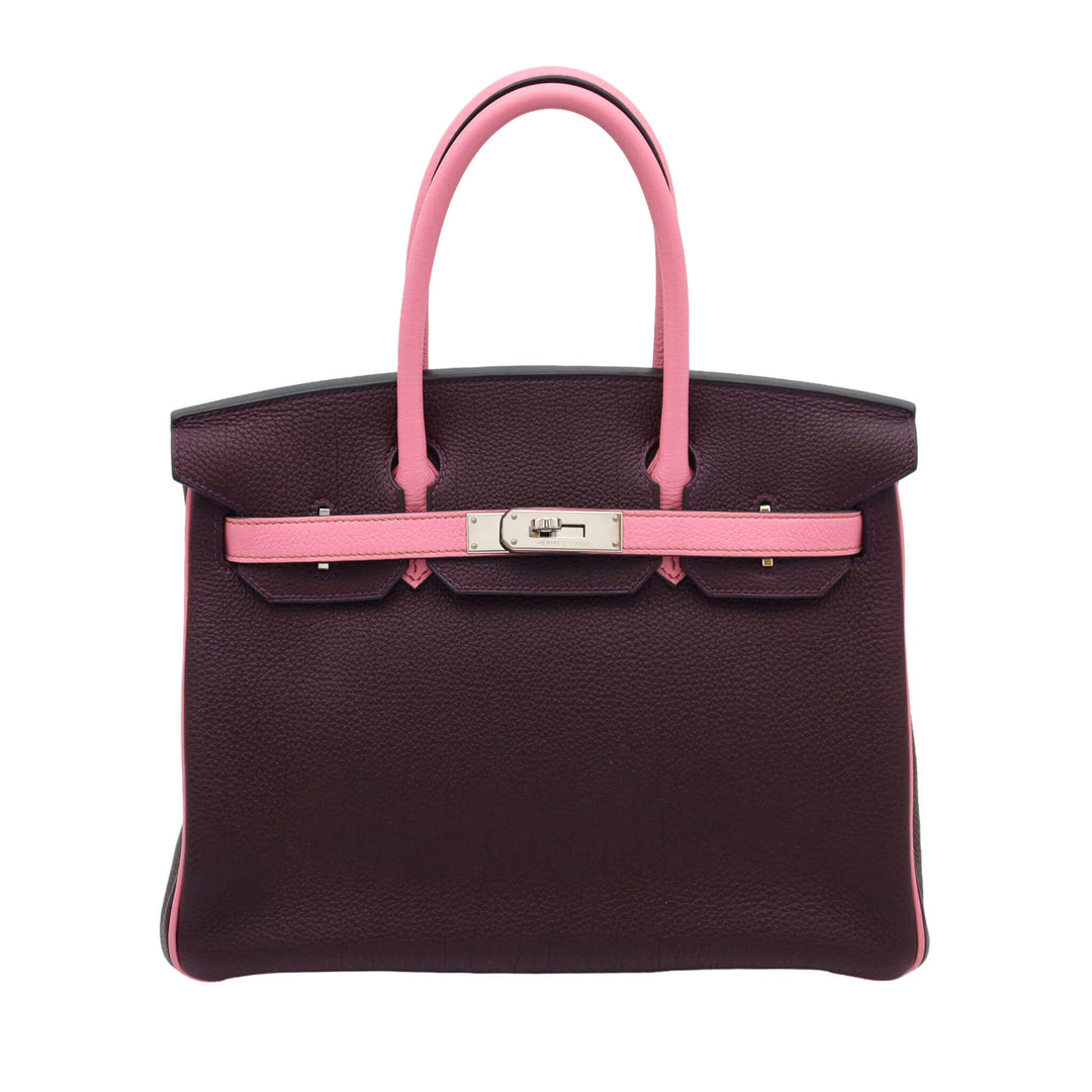HERMÈS Birkin 30 SPO Cassis / Pink Togo Palladium Hardware (PHW) Stamp O
