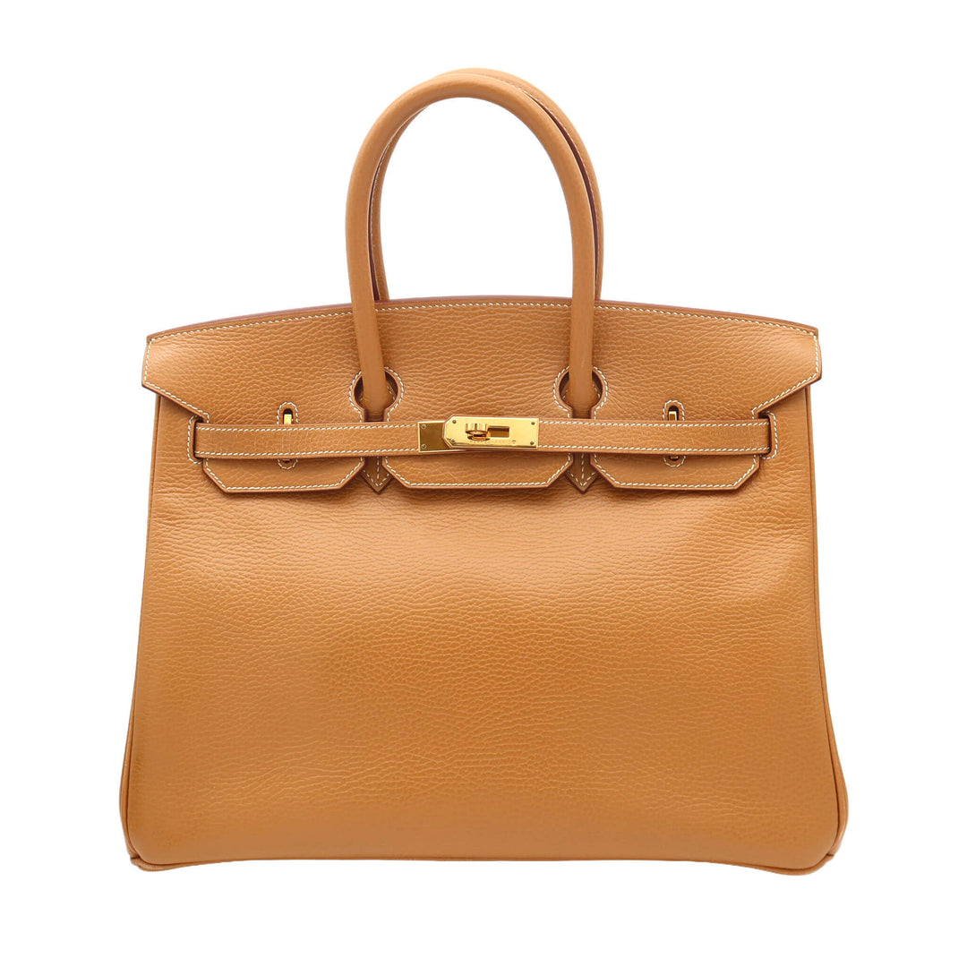 HERMES  エルメス  バーキン 35  ナチュラル  アルデンヌ  ゴールド金具  □F 刻印 - GINZA CELIA