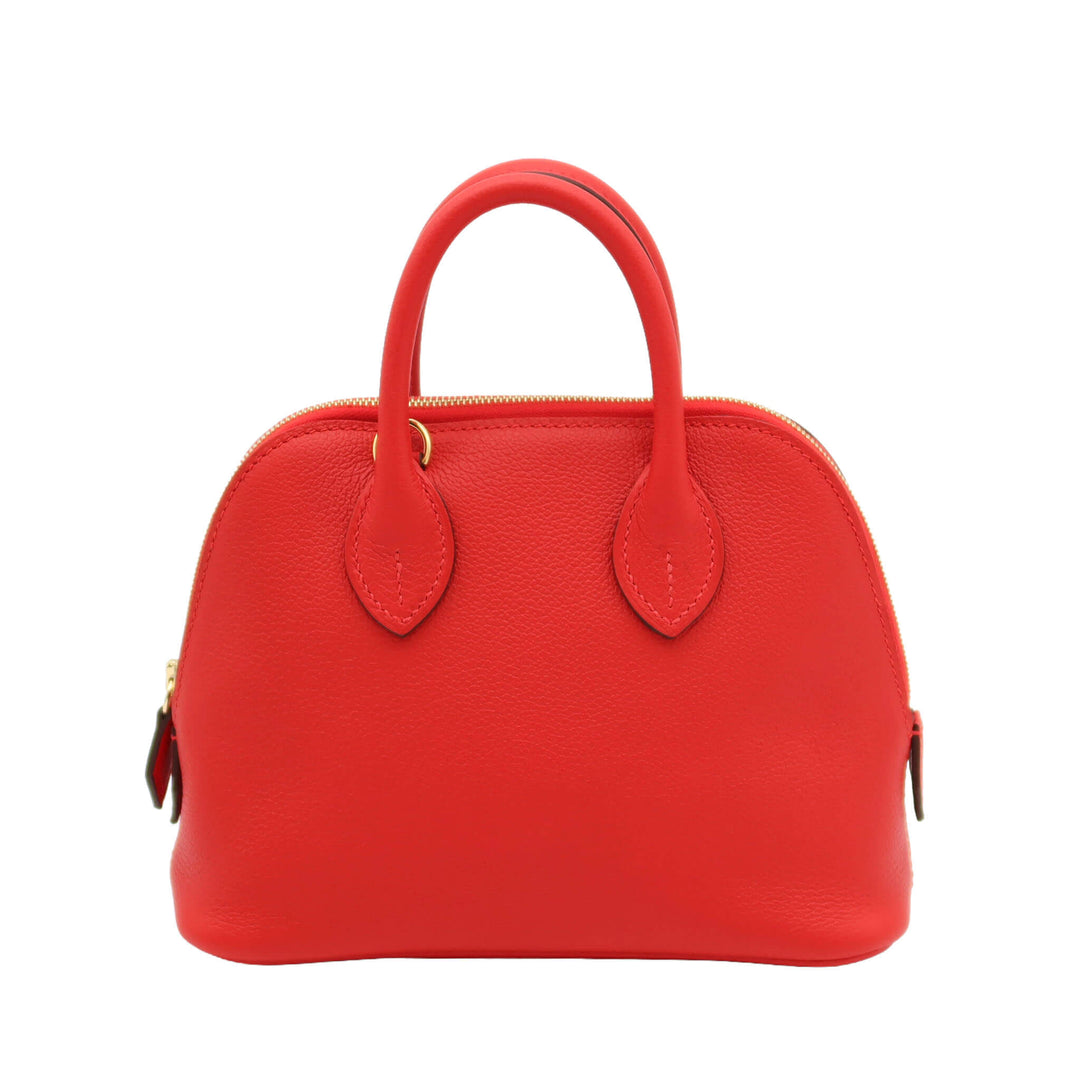 HERMÈS Bolide 1923 Mini Rouge Coeur Evercolor Gold Hardware (GHW) Stamp K