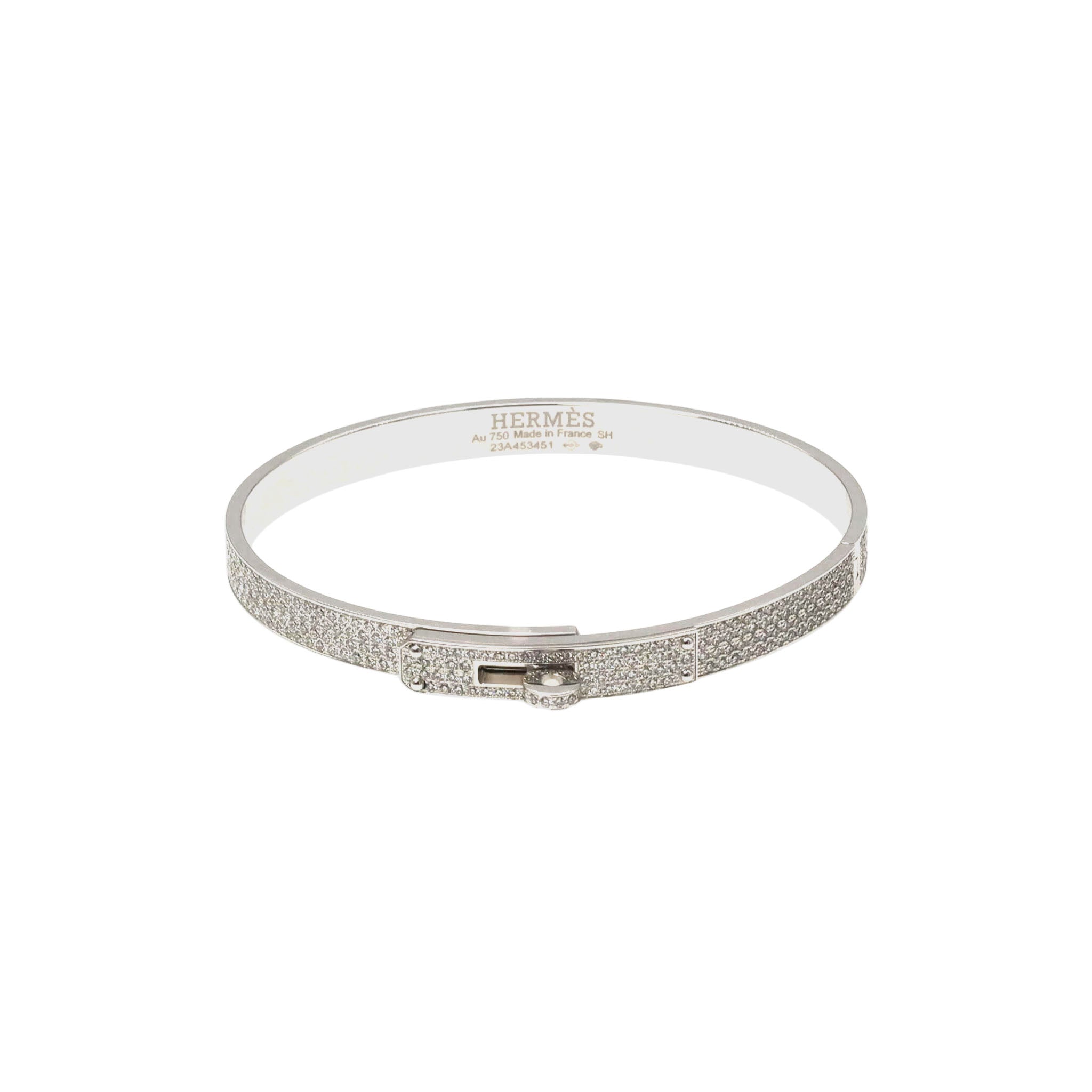 エルメス HERMES 18Kホワイトゴールドブレスレット HERMES エルメス ブレスレット ケリー PM SH フルパヴェダイヤ