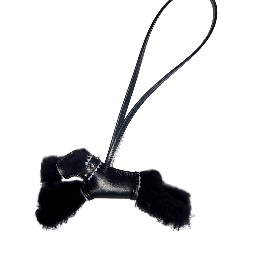 HERMES  エルメス  チャーム  バディ 首輪付き  ブラック グリパンタン　シルバー金具　K 刻印 - GINZA CELIA