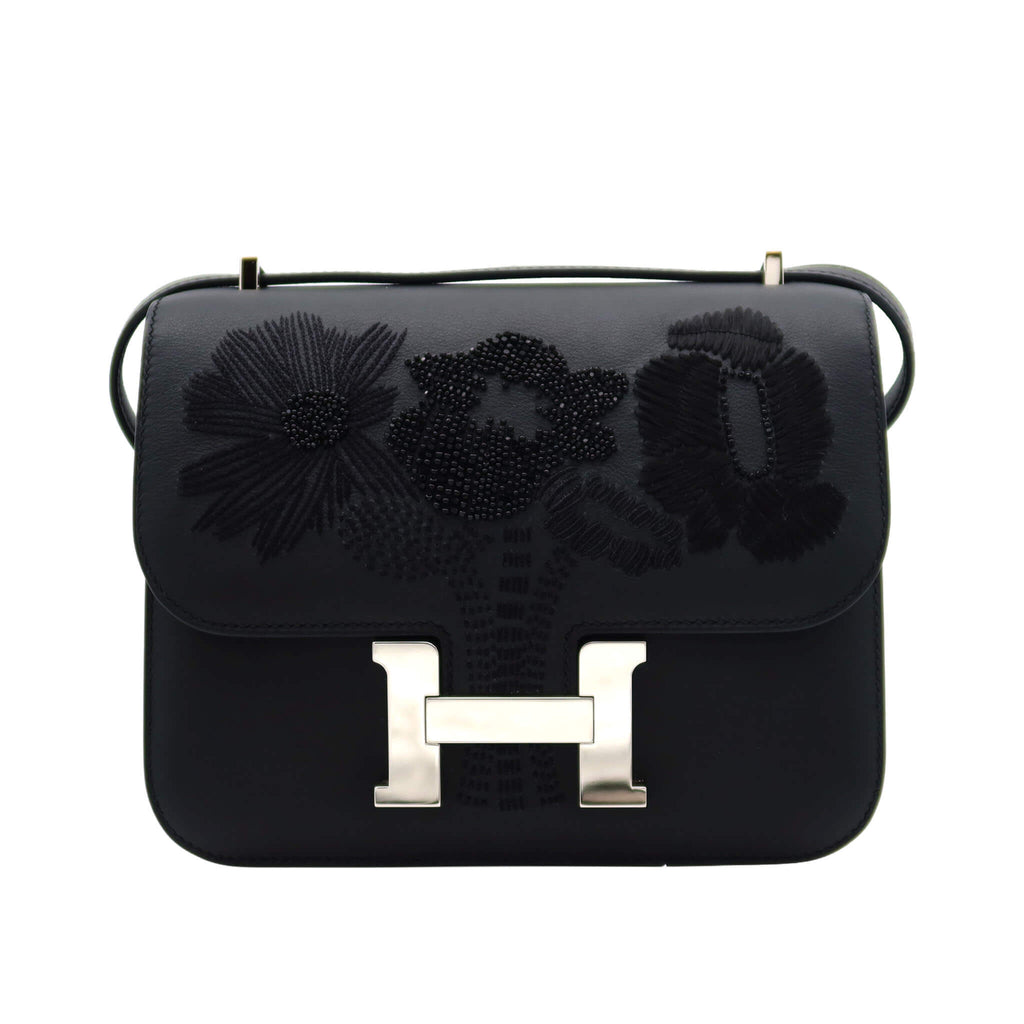 HERMES エルメス コンスタンスミニ ダンシングフラワー ブラック