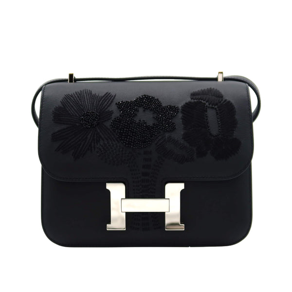 HERMES エルメス コンスタンスミニ ダンシングフラワー ブラック