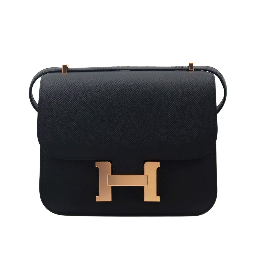 HERMES  エルメス  コンスタンス 19  ミロワール  ブラック  エプソン  ピンクゴールド金具  B 刻印 - GINZA CELIA