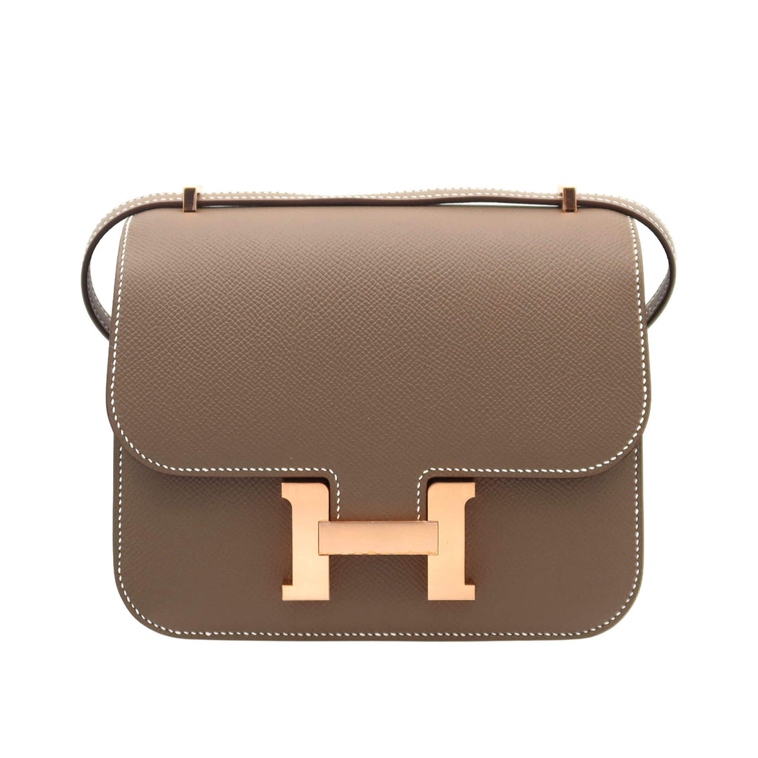 HERMES  エルメス  コンスタンス 19  ミロワール  エトゥープ  エプソン  ピンクゴールド金具  W 刻印 - GINZA CELIA