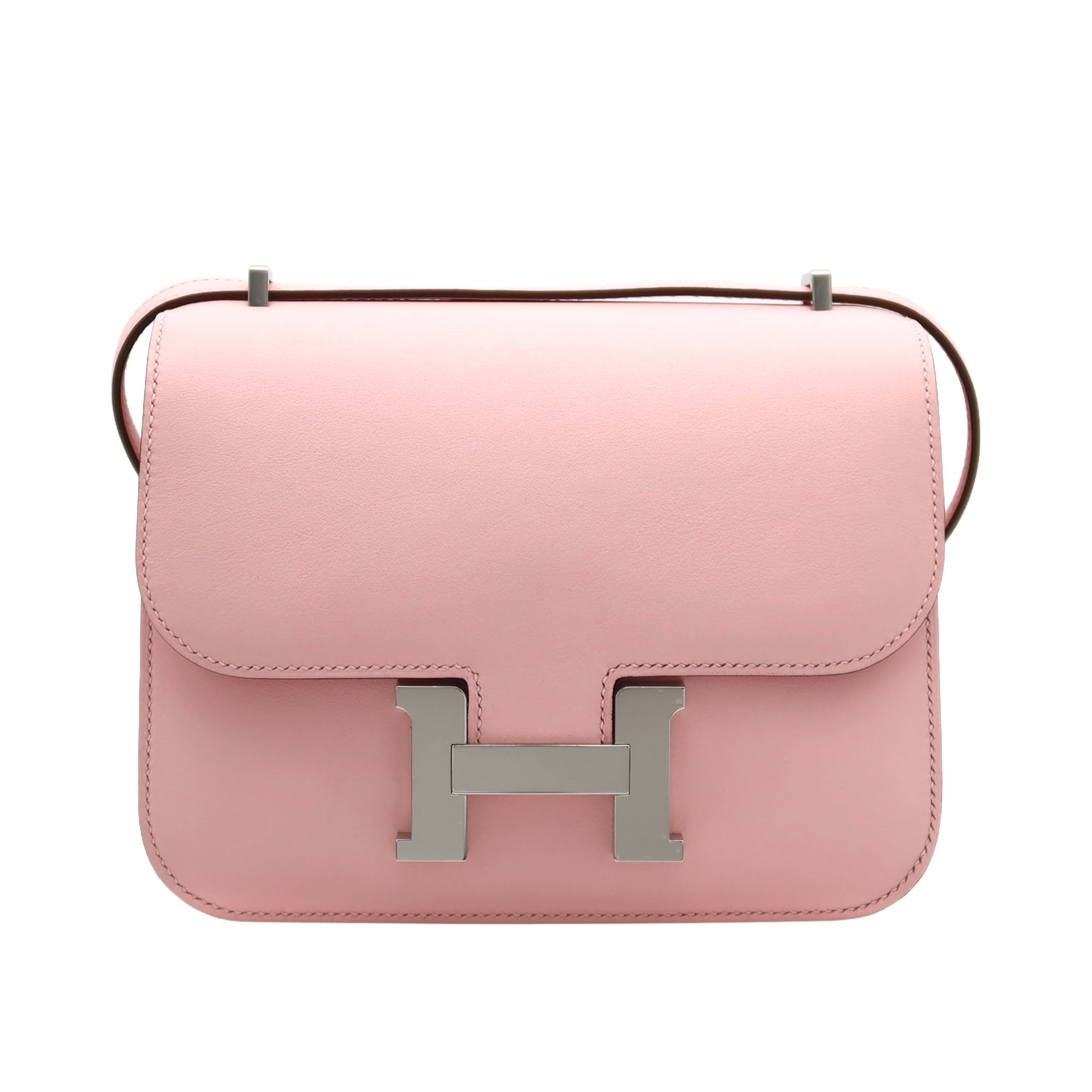 HERMES　ポロサス無双仕立て　希少 Hermès Constance 18 Rose Shocking Matte Alligator Palladium