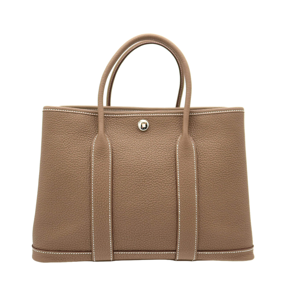 HERMÈS Garden Party TPM Etoupe Negonda Palladium Hardware (PHW) Stamp G