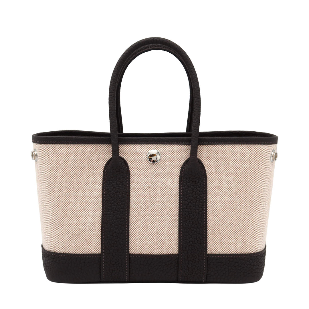 HERMES 愛馬仕 Garden Party Neo 烏木色46 帆布 Negonda皮 銀扣 K刻 - GINZA CELIA