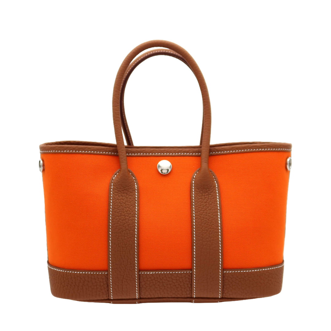 HERMES エルメス ガーデンパーティ ネオ フー/ゴールド トワル/ネゴンダ シルバー金具 G刻印 - GINZA CELIA