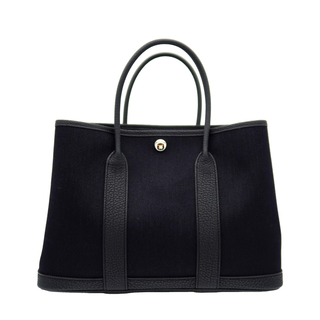 HERMES エルメス ガーデンパーティ TPM ブラック ネゴンダ/トワル シルバー金具 G刻印