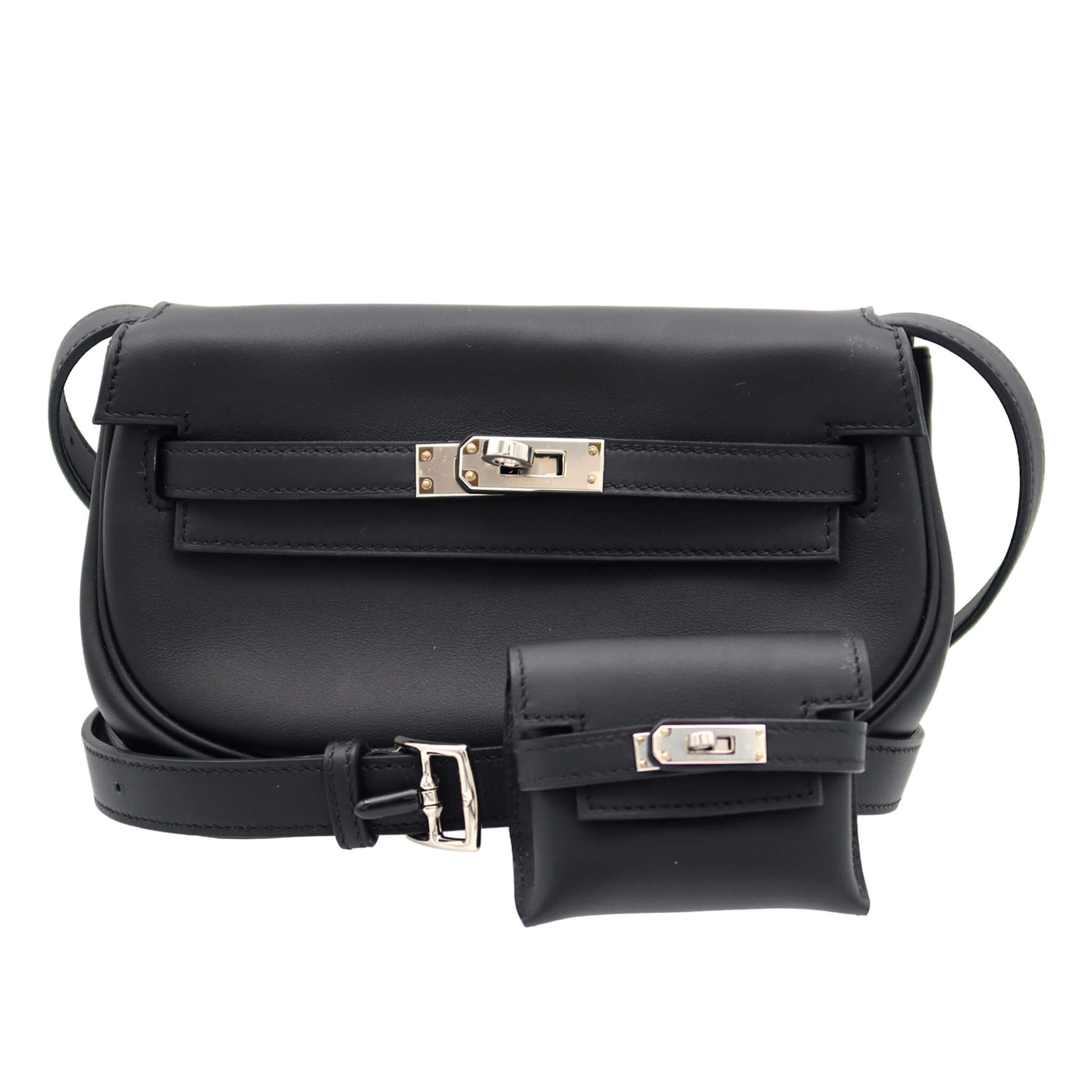 HERMÈS Kelly Move Black Swift PHW Stamp W Brand New